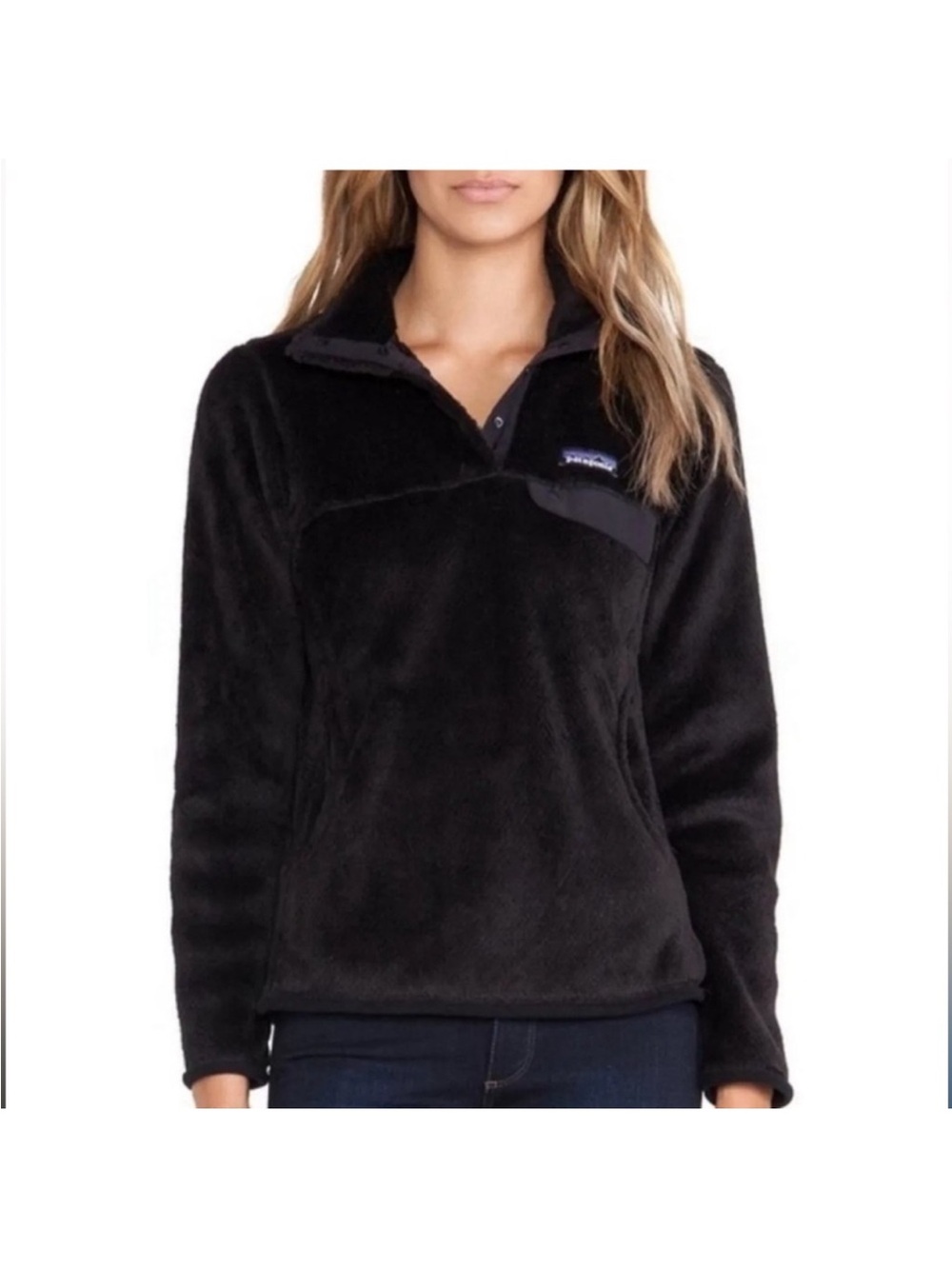 Patagonia Black Plush Snap-T Fleece Pullover